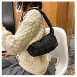 Plaid Women Hobos Shoulder Bags Solid Ladies Lingge Underarm Bag