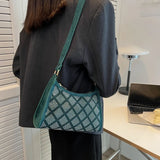 Plaid Women PU Leather Underarm Shoulder Bags Female Daily Totes Purse Pouch