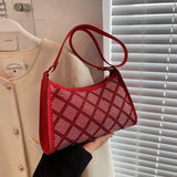 Plaid Women PU Leather Underarm Shoulder Bags Female Daily Totes Purse Pouch