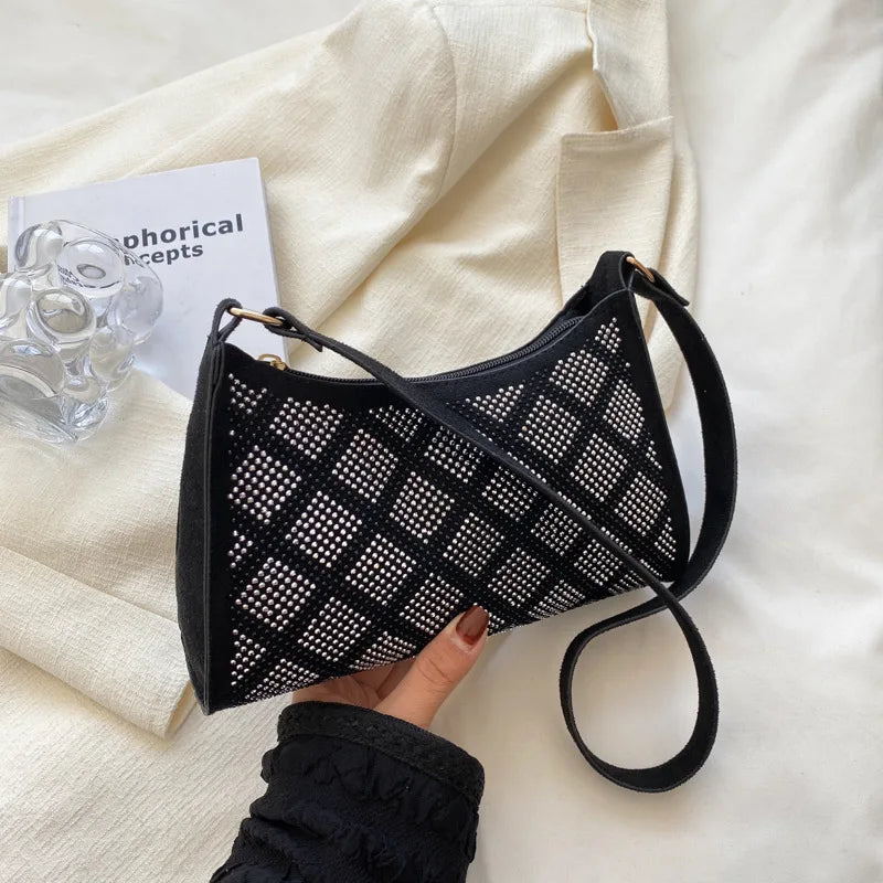Plaid Women PU Leather Underarm Shoulder Bags Female Daily Totes Purse Pouch