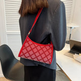 Plaid Women PU Leather Underarm Shoulder Bags Female Daily Totes Purse Pouch