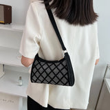 Plaid Women PU Leather Underarm Shoulder Bags Female Daily Totes Purse Pouch