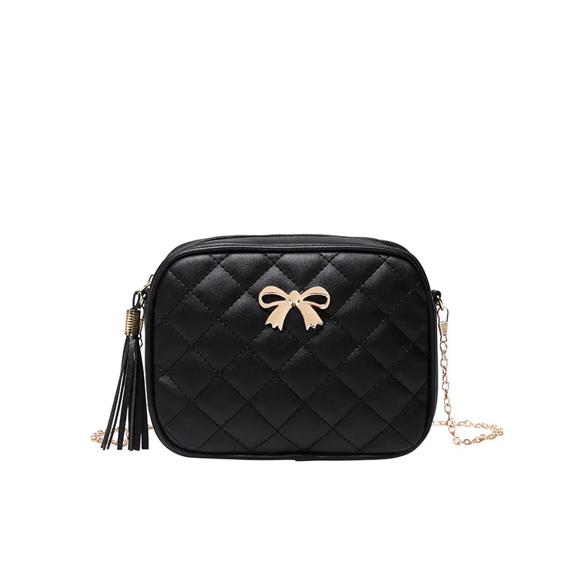 Plaid Women's Small Messenger Bag Chain Bag Tote Bag Bow Handbag
