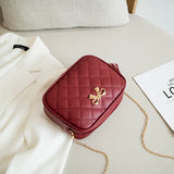 Plaid Women's Small Messenger Bag Chain Bag Tote Bag Bow Handbag