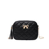Plaid Women's Small Messenger Bag Chain Bag Tote Bag Bow Handbag