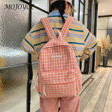 Plaid Womens Backpack Student Backpacks Large Capacity Waterproof Rucksack