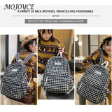 Plaid Womens Backpack Student Backpacks Large Capacity Waterproof Rucksack