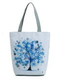 Plant Printed Shoulder Bags Women Eco Reusable Tree Shopping Bag