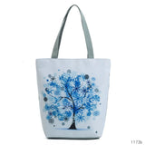 Plant Printed Shoulder Bags Women Eco Reusable Tree Shopping Bag