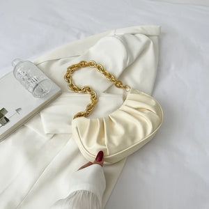 Plated Cloud Bag PU Leather Shoulder Crossbody Bag