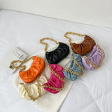 Plated Cloud Bag PU Leather Shoulder Crossbody Bag