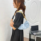 Plated Cloud Bag PU Leather Shoulder Crossbody Bag