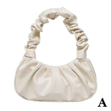 Pleated Handlebags For Women Cloud PU Bags Leisure Armpit Bag