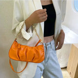 Pleated Handlebags For Women PU Cloud Bags Leisure Armpit Bag