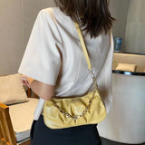 Pleated Handlebags For Women PU Cloud Bags Leisure Armpit Bag