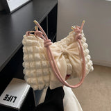 Plaid Women Crossbody Bag Bow Handbags Soft Shoulder