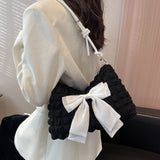 Plaid Women Crossbody Bag Bow Handbags Soft Shoulder