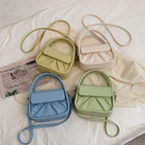 Pleated Small Handbags For Women High Pu Leather Shoulder Bag Solid Female Cross