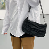 Pleated Women Shoulder Bags Oxford Ladies Hobos Purse Handbags