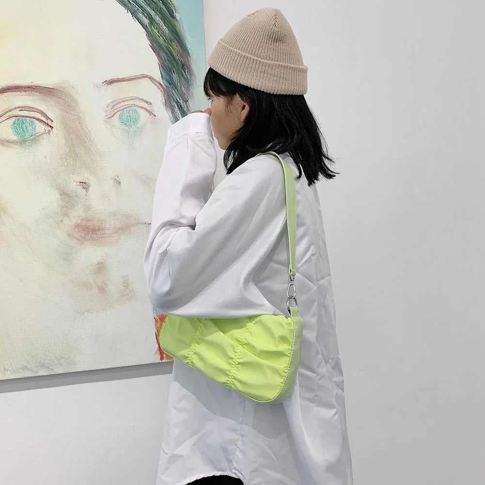 Pleated Women Shoulder Bags Oxford Ladies Hobos Purse Handbags