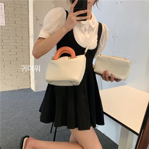 Pleated Mini Tote Shoulder Bag Soft PU Leather Clutch Purse Handbags