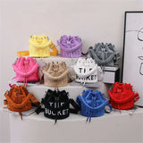Plush Bucket Bag Letters Women Handbags Faux Fur Shoulder Crossbody Bags