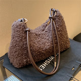 Winter Plush Crossbody Handbag Vegan Fur Small Shoulder Bag