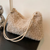 Winter Plush Crossbody Handbag Vegan Fur Small Shoulder Bag