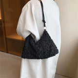 Winter Plush Crossbody Handbag Vegan Fur Small Shoulder Bag