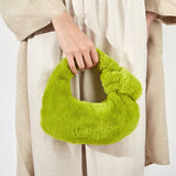 Plush Handbag Soft Shoulder Bag Winter Warm Top-handle Casual Small Wallet