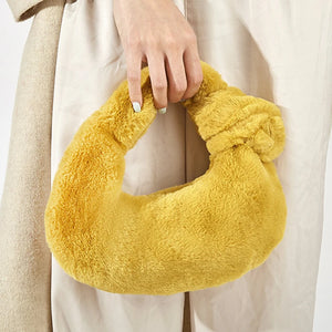 Plush Handbag Soft Shoulder Bag Winter Warm Top-handle Casual Small Wallet