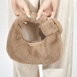 Plush Handbag Soft Shoulder Bag Winter Warm Top-handle Casual Small Wallet