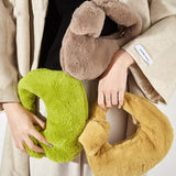 Plush Handbag Soft Shoulder Bag Winter Warm Top-handle Casual Small Wallet