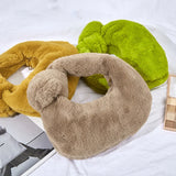 Plush Handbag Soft Shoulder Bag Winter Warm Top-handle Casual Small Wallet