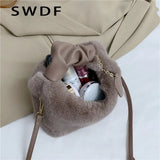 Large Capacity Faux Fur Women's Shoulder Bag