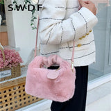 Large Capacity Faux Fur Women's Shoulder Bag
