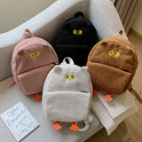 Plush Owl Backpack for Teen Girls - Cartoon School Bag