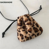 Retro Leopard Bag Women's Shoulder Messenger Mini Handbag Crossbody Bags