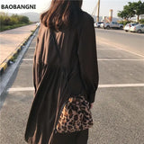 Retro Leopard Bag Women's Shoulder Messenger Mini Handbag Crossbody Bags