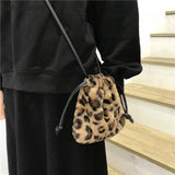 Retro Leopard Bag Women's Shoulder Messenger Mini Handbag Crossbody Bags