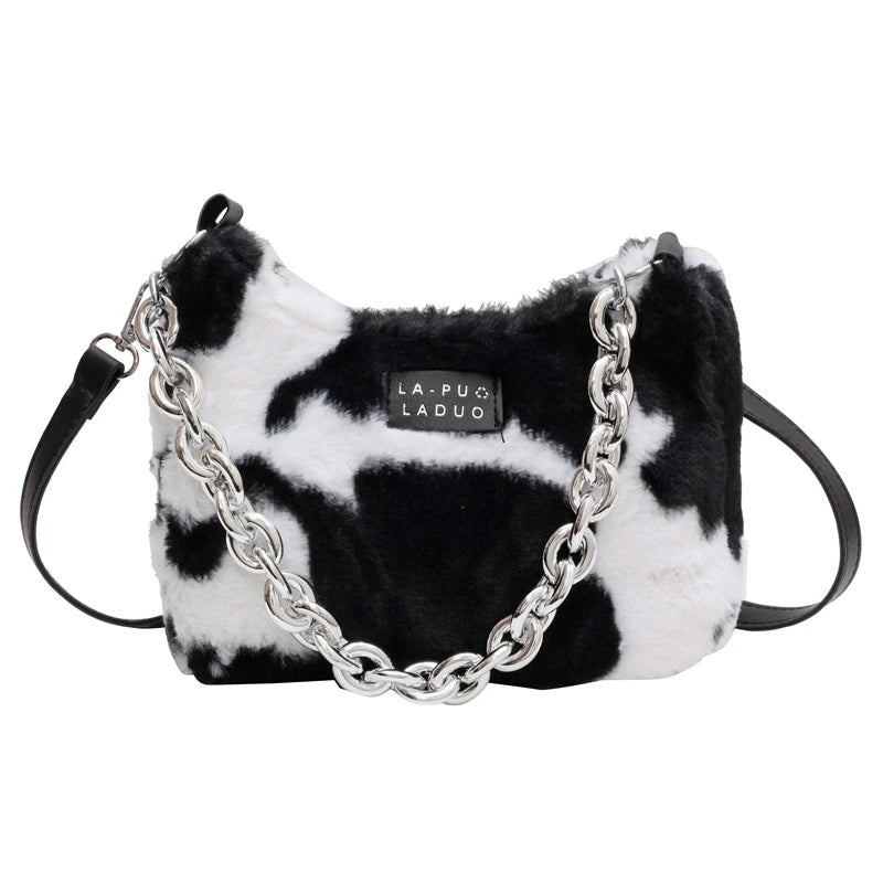 Plush Shoulder Bags Women Winter Handbags Daily Versatile Female Handbag