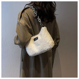 Plush Shoulder Bags Women Winter Handbags Daily Versatile Female Handbag