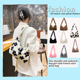 Animal Pattern Plush Shoulder Bag Mini Underarm Purse Crossbody Tote