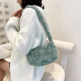 Solid Women Underarm Bag Casual Zipper Top-handle Bags