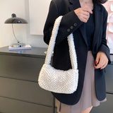 Solid Women Underarm Bag Casual Zipper Top-handle Bags