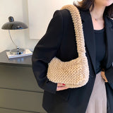 Solid Women Underarm Bag Casual Zipper Top-handle Bags