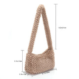 Solid Plush Underarm Bag Women Top-handle Casual Shoulder Handbags