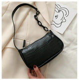 Crocodile Pattern One Shoulder Bag Small Square Leisure Beauty Bag