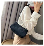 Crocodile Pattern One Shoulder Bag Small Square Leisure Beauty Bag
