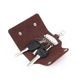 Portable Leather Keychain KeyHolder Organizer Pouch CarKey Wallet